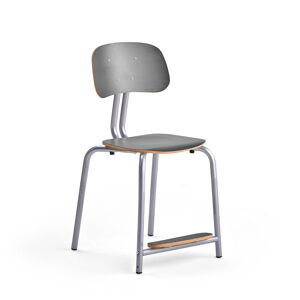 Školní židle YNGVE, 4 nohy, výška 500 mm, stříbrná/antracitově šedá