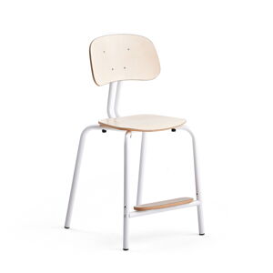 Školní židle YNGVE, 4 nohy, výška 520 mm, bílá/bříza