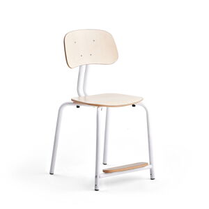 Školní židle YNGVE, 4 nohy, výška 500 mm, bílá/bříza