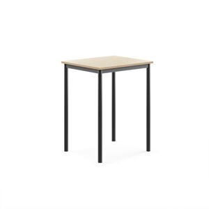 Stůl BORÅS, 700x600x900 mm, antracitově šedé nohy, HPL deska, bříza