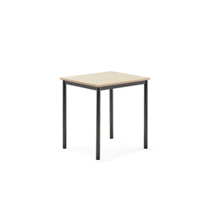 Stůl SONITUS, 700x600x720 mm, antracitově šedé nohy, HPL deska, bříza