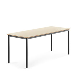 Stůl SONITUS, 1800x700x720 mm, antracitově šedé nohy, HPL deska, bříza