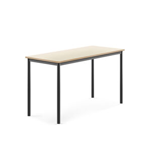 Stůl SONITUS, 1400x600x760 mm, antracitově šedé nohy, HPL deska, bříza