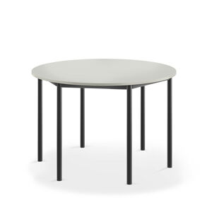 Stůl SONITUS, Ø1200x760 mm, antracitově šedé nohy, HPL deska, šedá