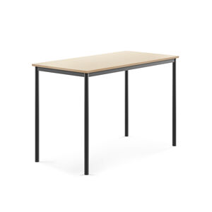 Stůl SONITUS, 1400x700x900 mm, antracitově šedé nohy, HPL deska, bříza
