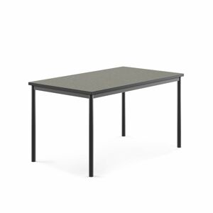 Stůl SONITUS, 1400x800x720 mm, antracitově šedé nohy, deska s linoleem, tmavě šedá