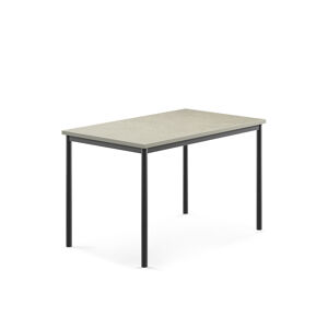Stůl SONITUS, 1200x800x760 mm, antracitově šedé nohy, deska s linoleem, šedá
