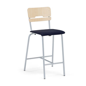 Školní židle SCIENTIA, sedák 390x390 mm, výška 650 mm, bříza, černý potah