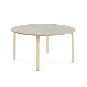 Stůl ELTON, Ø 1200x590 mm, bříza, akustické linoleum, šedá