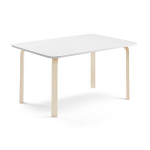 Stůl ELTON, 1400x700x640 mm, bříza, akustická HPL deska, bílá