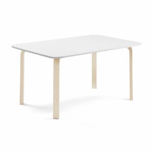 Stůl ELTON, 1400x800x640 mm, bříza, akustická HPL deska, bílá