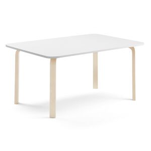 Stůl ELTON, 1800x700x640 mm, bříza, akustická HPL deska, bílá