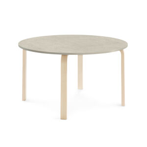 Stůl ELTON, Ø 1200x640 mm, bříza, akustické linoleum, šedá