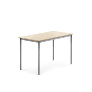 Stůl SONITUS, 1200x700x760 mm, stříbrné nohy, HPL deska, bříza