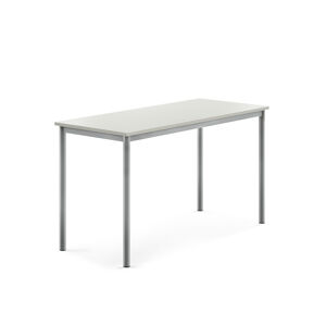Stůl SONITUS, 1400x600x760 mm, stříbrné nohy, HPL deska, šedá