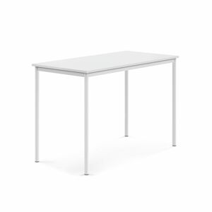 Stůl SONITUS, 1400x700x900 mm, bílé nohy, HPL deska, bílá