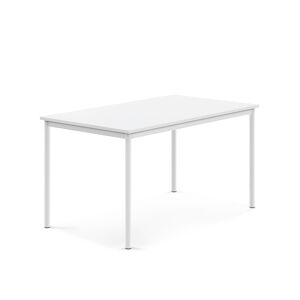 Stůl SONITUS, 1400x800x720 mm, bílé nohy, HPL deska, bílá