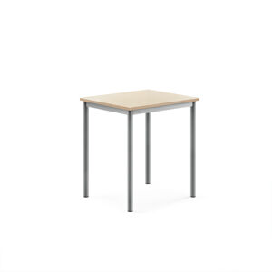 Stůl BORÅS, 700x600x760 mm, stříbrné nohy, HPL deska, bříza