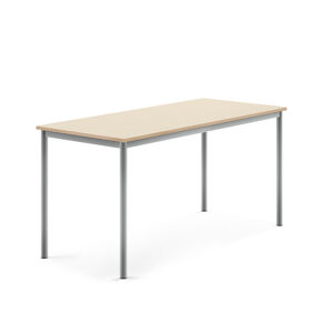 Stůl SONITUS, 1600x700x760 mm, stříbrné nohy, HPL deska, bříza