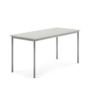 Stůl SONITUS, 1600x700x760 mm, stříbrné nohy, HPL deska, šedá