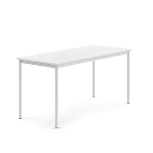 Stůl SONITUS, 1600x700x760 mm, bílé nohy, HPL deska, bílá