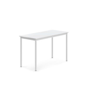 Stůl BORÅS, 1200x600x760 mm, bílé nohy, HPL deska, bílá