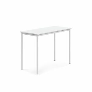 Stůl BORÅS, 1200x600x900 mm, bílé nohy, HPL deska, bílá