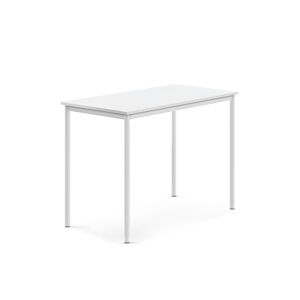 Stůl BORÅS, 1200x700x900 mm, bílé nohy, HPL deska, bílá