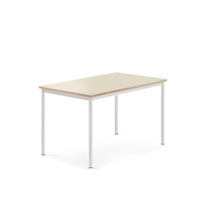 Stůl BORÅS, 1200x800x720 mm, bílé nohy, HPL deska, bříza