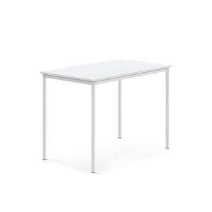 Stůl BORÅS, 1200x800x900 mm, bílé nohy, HPL deska, bílá