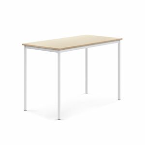 Stůl BORÅS, 1400x700x900 mm, bílé nohy, HPL deska, bříza