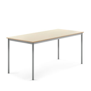 Stůl BORÅS, 1800x800x760 mm, stříbrné nohy, HPL deska, bříza