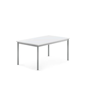 Stůl BORÅS, 1200x800x600 mm, stříbrné nohy, HPL deska, bílá