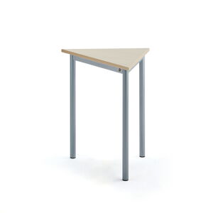 Stůl SONITUS TRIANGEL, 700x600x720 mm, stříbrné nohy, HPL deska, bříza