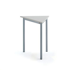 Stůl SONITUS TRIANGEL, 700x600x720 mm, stříbrné nohy, HPL deska, šedá