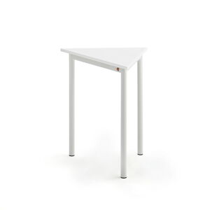 Stůl SONITUS TRIANGEL, 700x600x720 mm, bílé nohy, HPL deska, bílá
