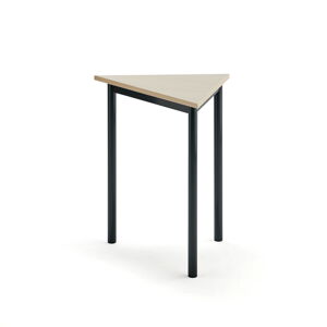 Stůl SONITUS TRIANGEL, 700x600x720 mm, antracitově šedé nohy, HPL deska, bříza