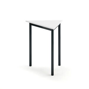 Stůl SONITUS TRIANGEL, 700x600x720 mm, antracitově šedé nohy, HPL deska, bílá