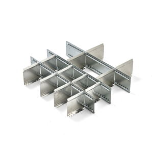 Plechový organizér do zásuvky vysoké 150/175 mm, 16 přihrádek