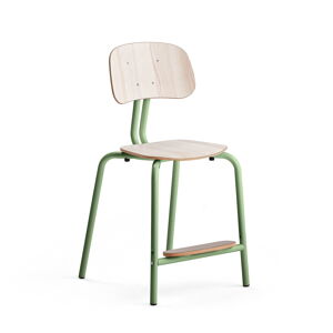 Školní židle YNGVE, 4 nohy, výška 520 mm, zelená/jasan