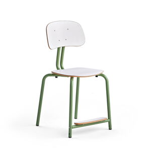 Školní židle YNGVE, 4 nohy, výška 500 mm, zelená/bílá