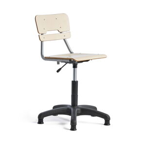 Otočná židle LEGERE, malý sedák, s kluzáky, nastavitelná výška 400-520 mm, bříza