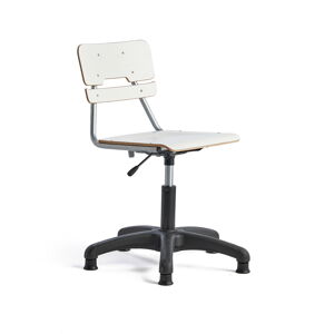 Otočná židle LEGERE, malý sedák, s kluzáky, nastavitelná výška 400-520 mm, bílá