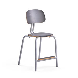 Školní židle YNGVE, 4 nohy, výška 520 mm, stříbrná/antracitově šedá
