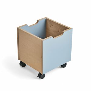Dřevěný box RICO, s kolečky, modrá