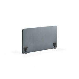 Stolový paraván ZONE, černé svorky, 1200x650x30 mm, potah Rivet, modrošedá