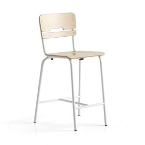 Školní židle SCIENTIA, sedák 390x390 mm, výška 650 mm, bílá/bříza