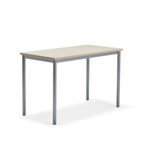 Stůl BORÅS PLUS, 1200x600x760 mm, stříbrné nohy, HPL deska, jasan