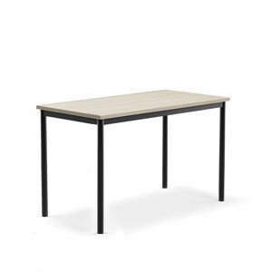 Stůl BORÅS PLUS, 1200x600x720 mm, antracitově šedé nohy, HPL deska, jasan