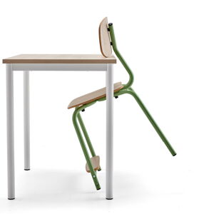 Školní židle YNGVE, 4 nohy, výška 520 mm, stříbrná/bříza